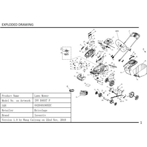 Hebel - 2400956001 für INV B4037 P, INV B4037 P2