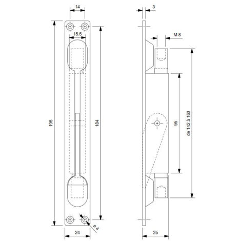 Hebelschloss zum Einbauen Double Action SEVAX - 860422