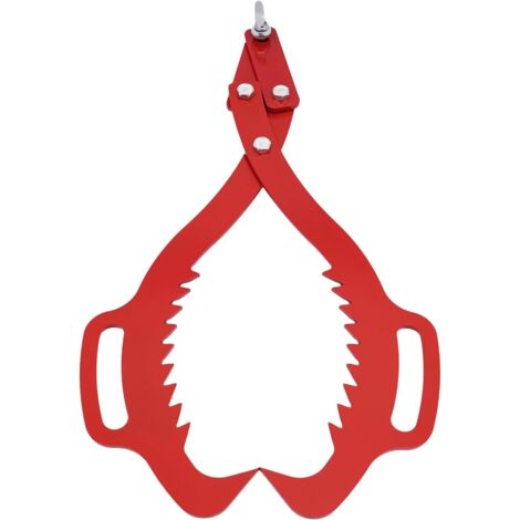 Hebezange, Forstzange für Baumstämme bis 720 mm, Steinheber, Lagerzange mit 2 Spannbacken, Rutschfester Haken für Holzzange - Rot