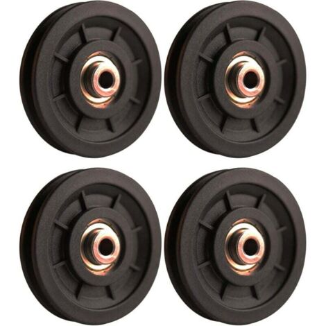 Hebezubehör, 4 Stück 110 mm tragende Nylon-Riemenscheibe, Gewichtheber-Riemenscheibe, Universalrad für Kabelmaschine, Fitnessgeräte, Garagentor