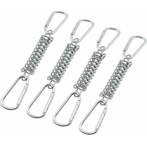 Hebilla de resorte de tensión para toldo, accesorios de fijación para velas de sombra, acero inoxidable con 4 resortes helicoidales y 8 mosquetones para carpas, toldos y acampadas, 4 piezas, SEMAket