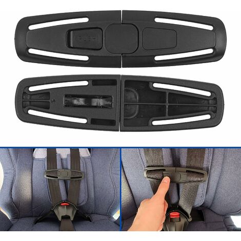 Hebilla protectora de asiento de coche para niños, 2 piezas T-Audace para insertar a través de correas de seguridad, solo para cinturones de seguridad desmontables, clip de cinturón de seguridad, prot