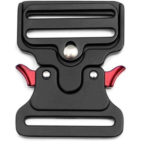 Hebilla táctica de metal para collares de perro, bolsos, equipaje, cinturones y ropa (negra, 50 mm de ancho)