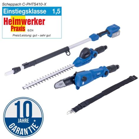 Heckenschere 2in1 mit stab 20V ohne Akku ixes Scheppach c-phts410-x