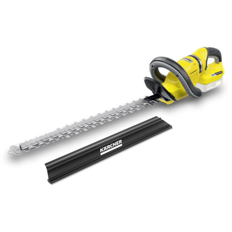 Heckenschere KÄRCHER Akku-Heckenschere HGE 18-50 Battery: 180° drehbarer Griff & praktischer Schnittgutsammler für komfortables, sicheres und präzises Arbeiten – diamantgeschliffene Klinge, Sägefunkti