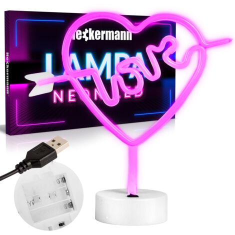 Heckermann néon LED sur pied LOVE