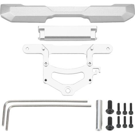 Heckstoßstangen-Set aus Aluminiumlegierung für Axial SCX24, Ersatzteil für Ford Bronco im Maßstab 1:24, silberne RC-Metallstoßstange