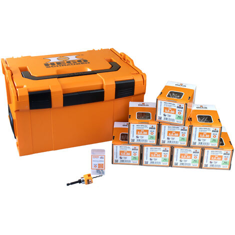 HECO Sortimentskoffer L-BOXX 238 Terrassenset Linsenkopf A2, 5,0x60 mit 1.600 Schrauben