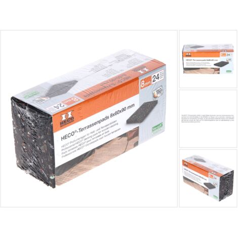 HECO Terrassen Pads Gummi Rutschfest 8 mm 24 Stk. ( 49771 )