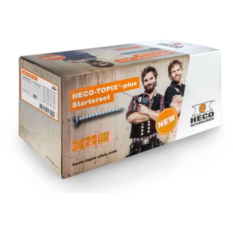 HECO SCHRAUBEN HECO-TOPIX-plus Profiset Schreiner, Schraubensortiment (Ø 3,5 - 5 mm / Länge 30 - 100 mm)