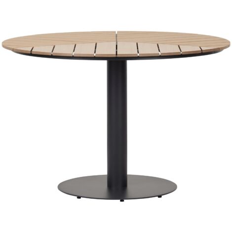Hector Gartentisch Ø113 cm schwarz, teak Esche.
