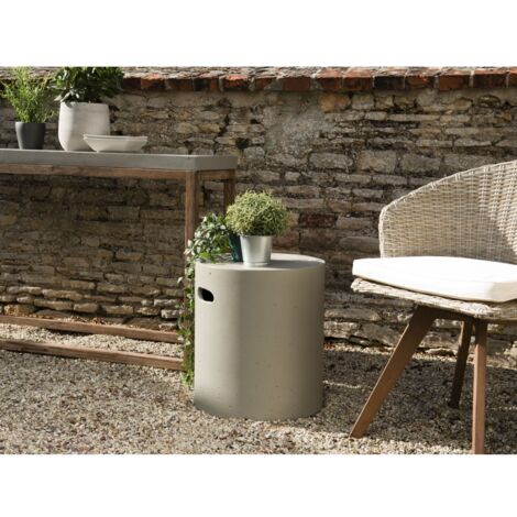 HECTOR - Table d'appoint de jardin ronde 40x40 cm béton gris