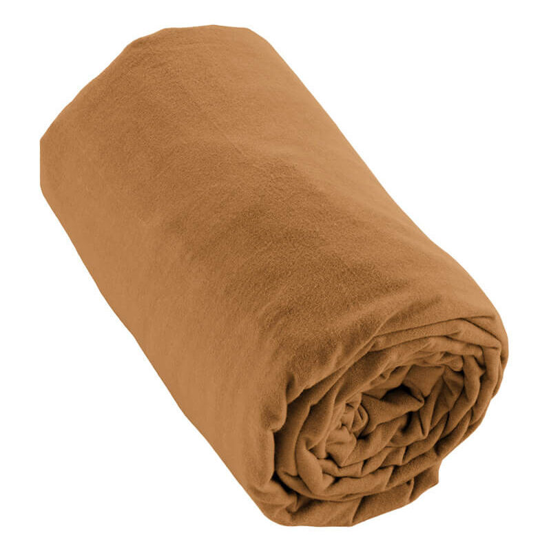 Altobuy - hedda - Drap Housse 140x190cm Flanelle de Coton Coloris Camel