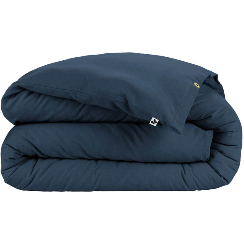 Altobuy - hedda - Housse de Couette 260x240cm Flanelle de Coton Coloris Nuit
