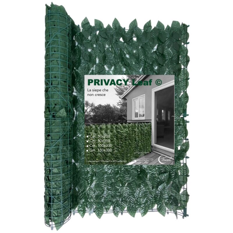 HEDGE Privacy LEAF Exploit artificiel avec des feuilles pour murs et balcons Brise-vue ornemental Cm. 100x300