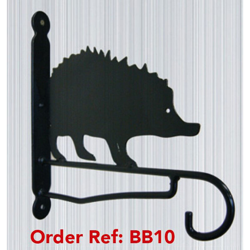 Poppy Forge - Hedgehog Feature Bracket - Steel Hanging Basket Holder - Steel - H33 cm