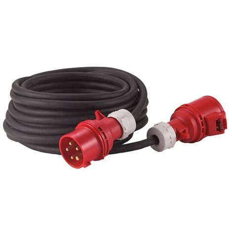 HEDI Drehstrom-Verlängerungsleitung Neopren-Gummi 25 m - Kupplung und Stecker 5 x 16 A / 400 V - IP44