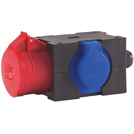 HEDI Drehstrom-Verteiler - 5 x 16 A / 400 V auf 250 V + 5 x 16 A / 400 V - IP44