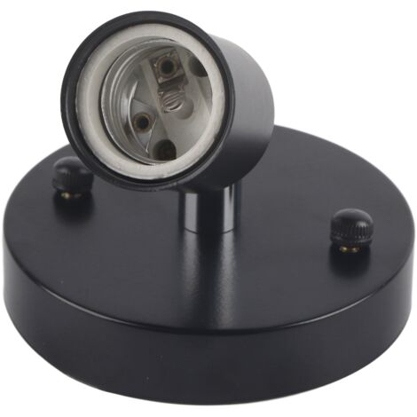 HEEPDD Douille d'ampoule E27 Vintage, Support de Lampe Mural Durable, Rotatif à 180 ° pour l'éclairage de la Maison/du Bureau, Noir/argent/blanc/Bronze Rouge (BLACK)