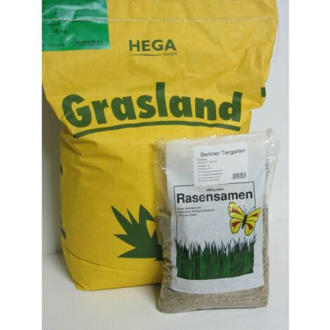 HEGA Grasland Rasensamen Grassamen Berliner Tiergarten Saatgut Rasen Gras 2,5kg (1 x 2,5 kg)