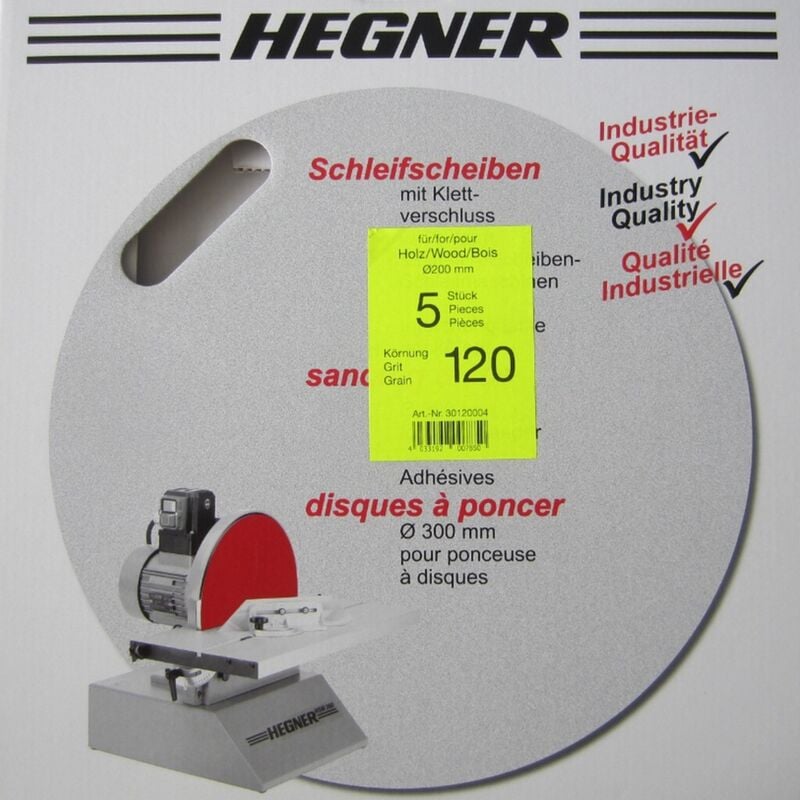 Image of Schleifpapier / Schleifscheiben f. Holz, 5 St 200mm, Korn 120 30120004 - Hegner