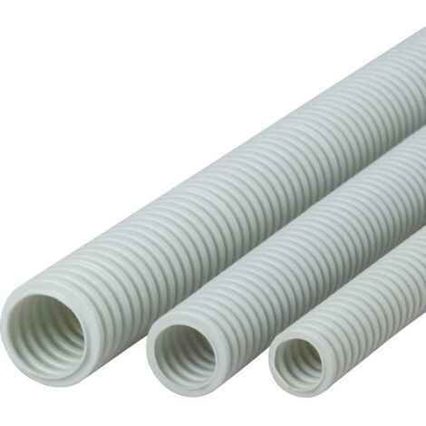 Tubo corrugato rinforzato in PVC M-32 50 m Grigio - Cablematic