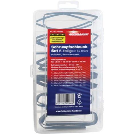 HEIDEMANN Schrumpfschlauch Set 6x0,5m Box,wiederverwendb