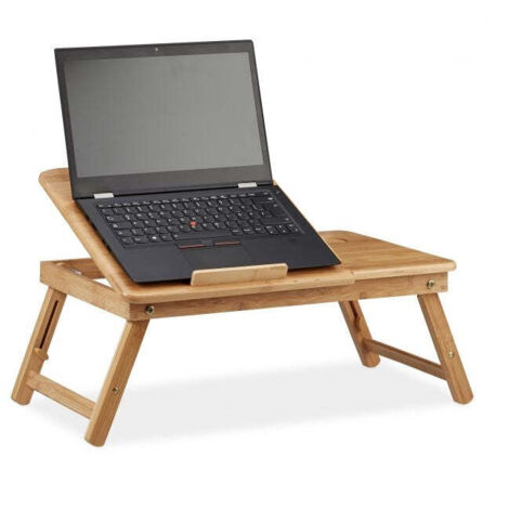 Height adjustable bamboo laptop stand
