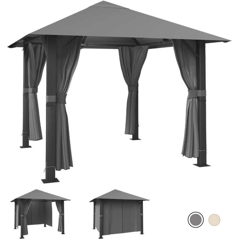 Tonnelle de Jardin Pop-up imperméable, Tonnelle de Jardin, Protection Solaire festive, Protection uv 50+, Tonnelle à Toit Unique, 3x3m, Gris - Devoko