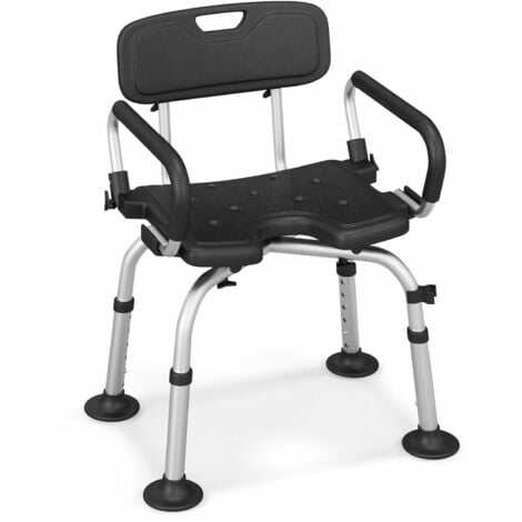 VEVOR Shower Chair Seat with Padded Arms and Back, Shower Stool with  Suction Feet, Shower Chair for Inside Shower Bathtub, Adjustable Height  Bench Bath Chair for Elderly Disabled, 400 lbs Capacity