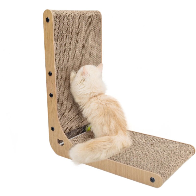 Heikoeco® cat scratcher, jouets pour chats ultra-durables pour chats, 26Bx42Lx47H cm avec ballon, durabilité du scratcher pour chats, l shape cat
