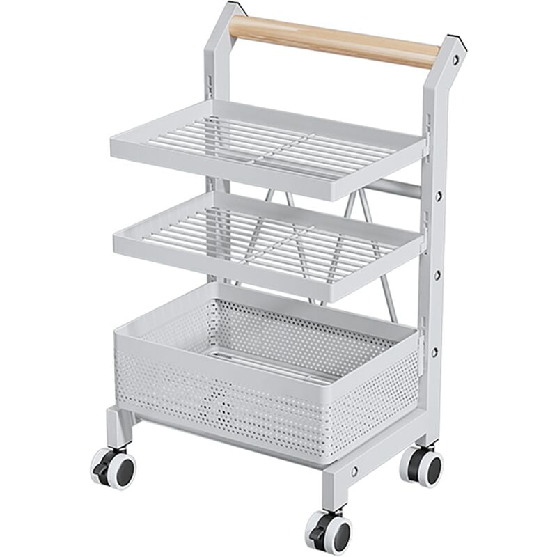 Heikoeco® Chariot à roulettes, chariot de rangement multifonctionnel, organisateur de rangement mobile sur roulettes, chariot de rangement pour