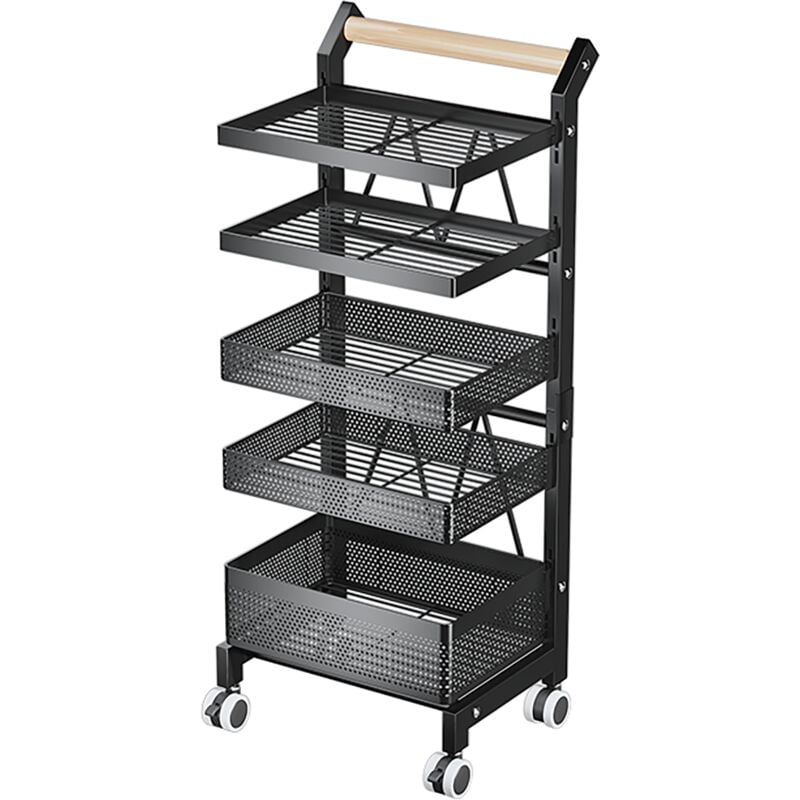 Heikoeco® Chariot à roulettes, chariot de rangement multifonctionnel, organisateur de rangement mobile sur roulettes, chariot de rangement pour