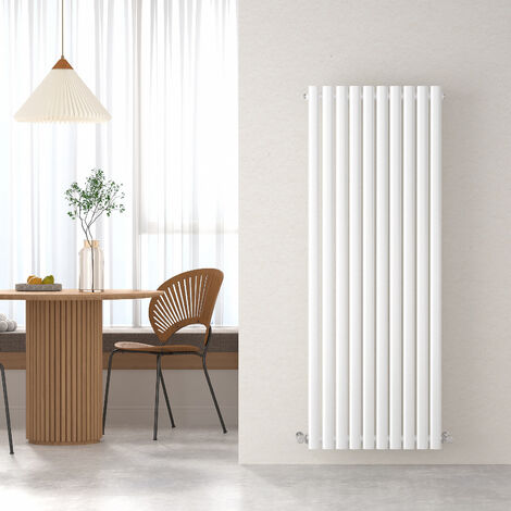 Heilmetz 1600×590mm White Modern Designer Radiator Vertical Oval Column Single Panel Rad