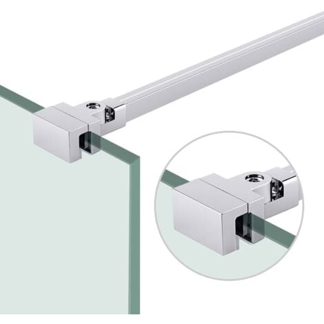 Heilmetz Barre de Stabilisation Paroi de Douche 500mm Orientable à 180° Barre de Fixation  pour un Verre de 6-8 mm d'épaisseur