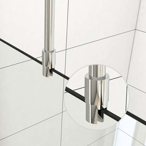 Heilmetz barre de stabilisation pour mur de douche barre de support circulaire pour usage universel en acier inoxydable pour 6mm/8mm/10mm d'épaisseur de verre