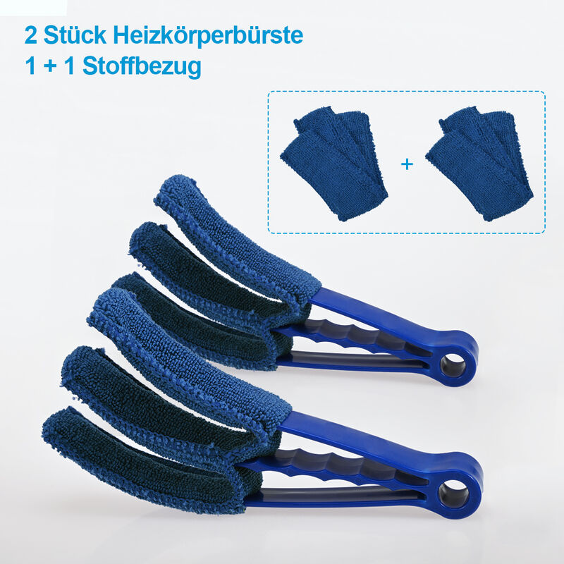 Heilmetz - brosse de nettoyage en microfibres lavable à la main, plumeau pour stores, climatiseurs, radiateurs de salle de bain, nettoyeur de