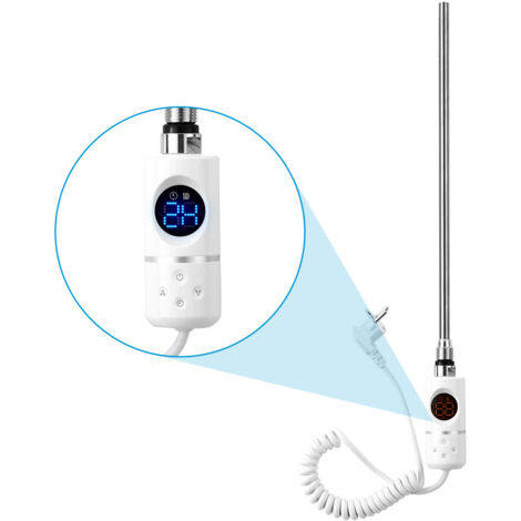 Elemento Calefactor Valdern 250W - Para Toalleros Y Radiadores, Cromado, 350mm