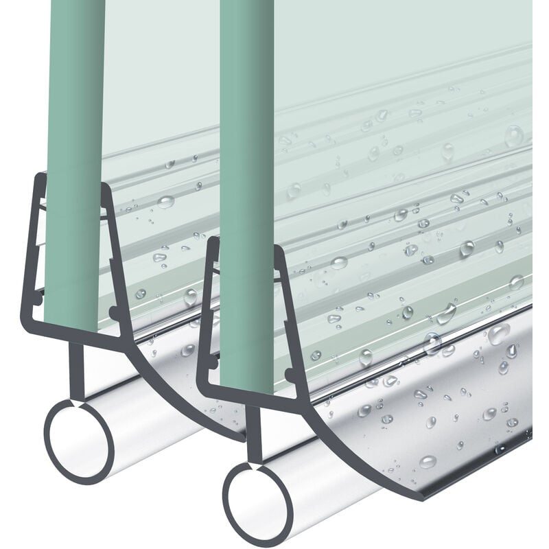 Heilmetz - joint de douche 60cm joint de remplacement porte de douche pour verre épaisseur 7-8mm déflecteur d'eau joint de cabine de douche Grande