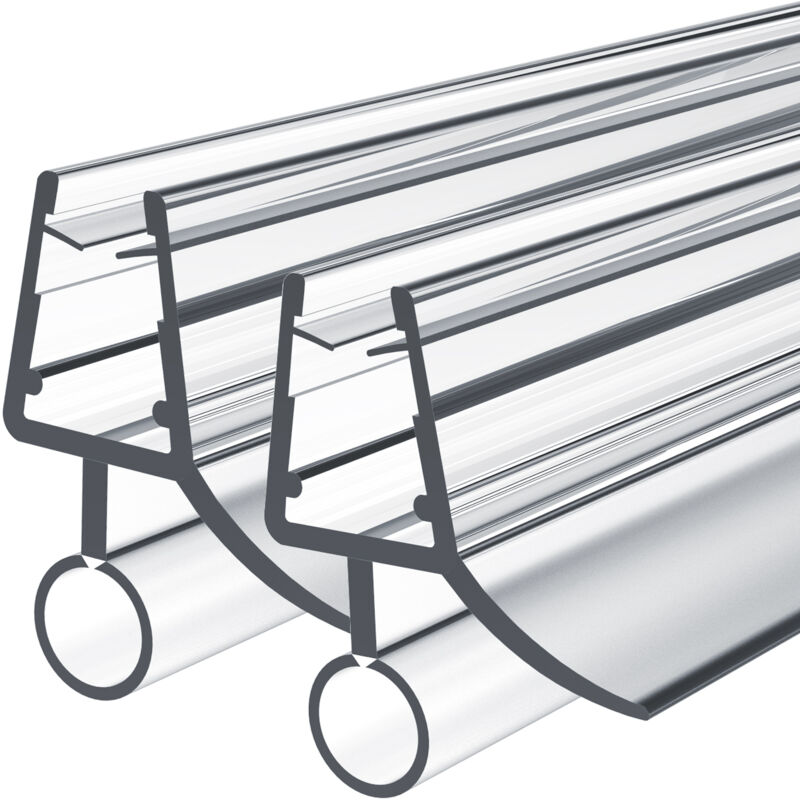 Joint de remplacement déflecteur d'eau joint de douche anti-surge cabine de douche salle de bain 4-6mm verre 800mm, 2 barres - Heilmetz