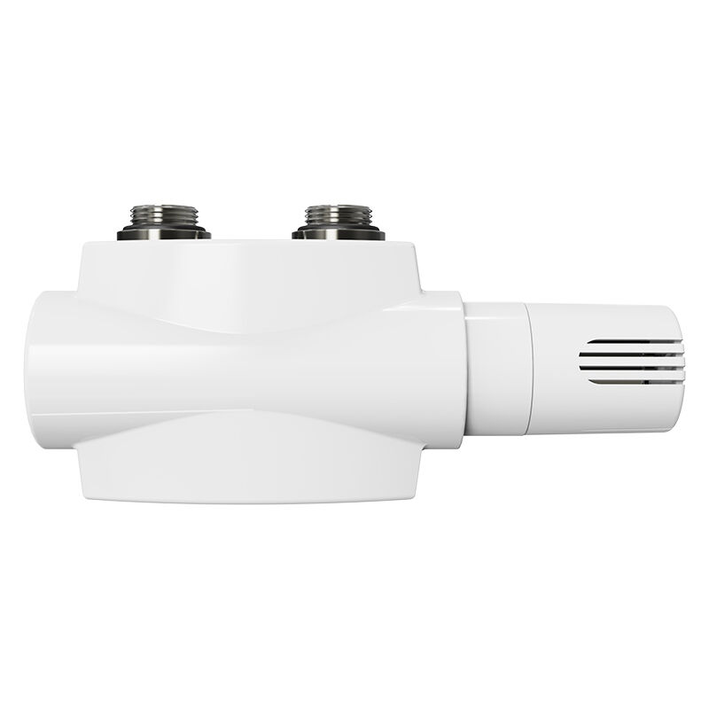 Heilmetz - Robinet Radiateur d'Angle Raccord Vanne pour Radiateur Température Régulée Multiblock Set Raccordement Mural Blanc Robinet Avec Couvercle