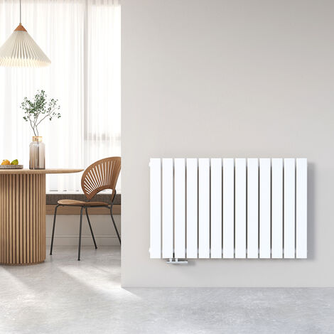 Heilmetz – Radiateur eau chaude en acier 63x100 cm – Design vertical blanc – Puissance calorifique EN442 – Installation murale incluse