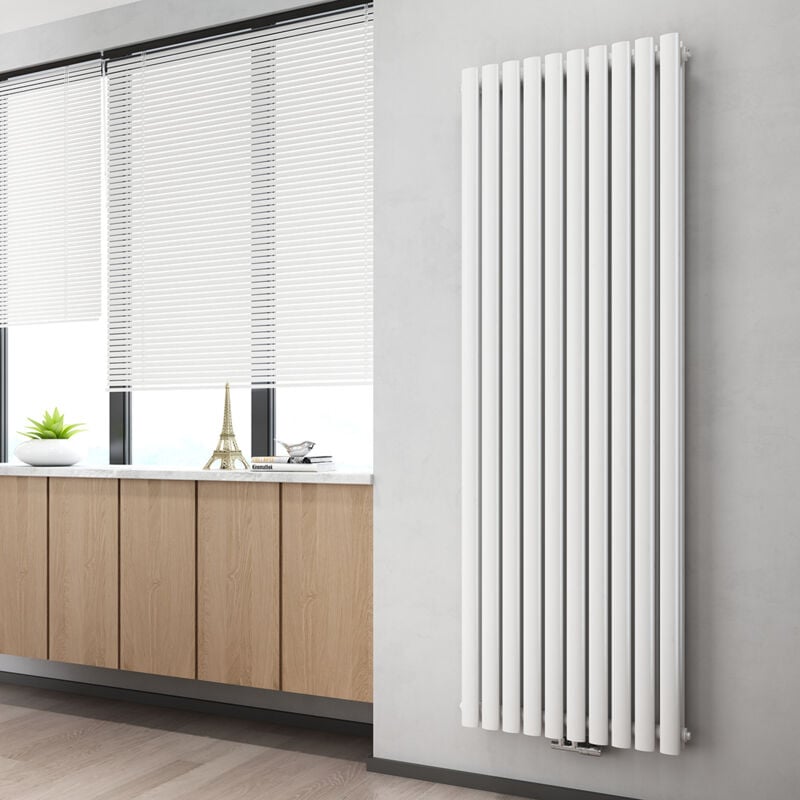 Heilmetz - Radiateur à eau chaude panneaux ovale verticale couche double Radiateur chauffage 180x60cm Blanc