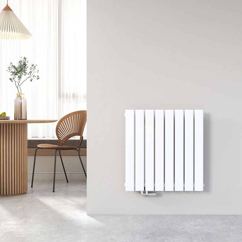 Radiateur eau chaude en acier Design Vertical Radiateur chauffage central blanc 63x62cm - Heilmetz