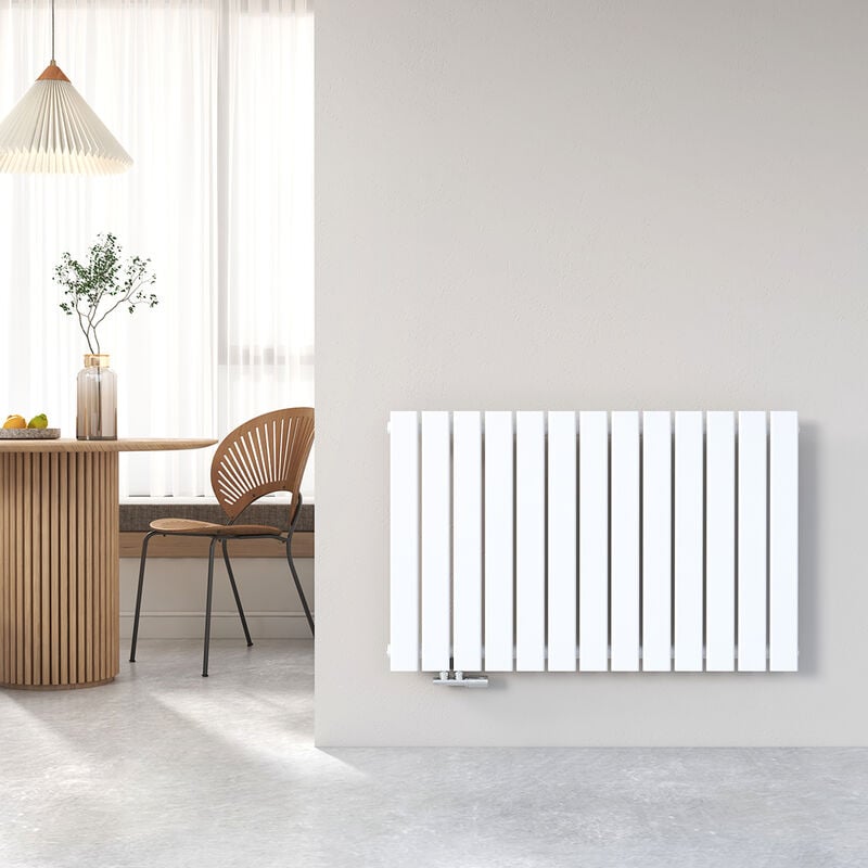 Radiateur eau chaude en acier Design Vertical Radiateur chauffage central blanc 63x100cm - Heilmetz