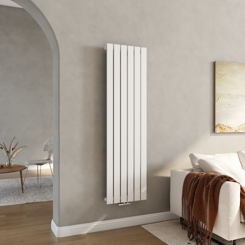 Heilmetz - Radiatore Termosifone Singolo Strato Piatto Termosifoni ad Acqua Calda in Acciaio Verticale - Bianco 160x46cm 850W