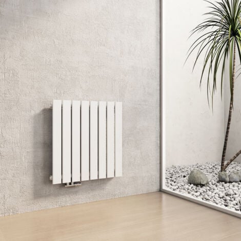 Heilmetz Radiatore Termosifone Singolo Strato Piatto Termosifoni ad Acqua Calda in Acciaio Orizzontale - Bianco 63x61.6cm 450W