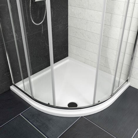 Heilmetz receveur de douche 90x90 cm, extra plat en acrylique bac à douche, ouverture de drainage 90mm, Blanc