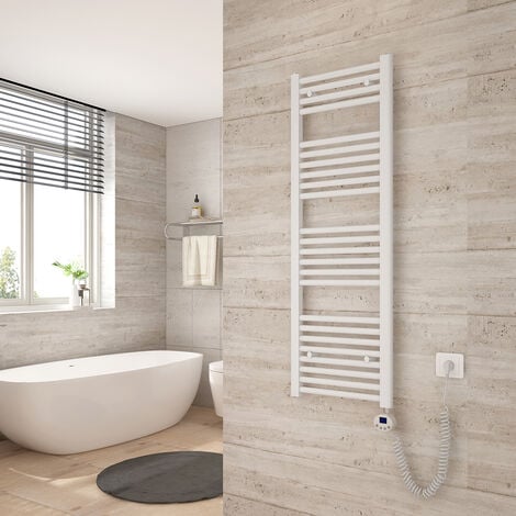 HEILMETZ 100 x 40 cm, Anthracite Tubes Ronds Radiateur Mural Salle de Bain avec Timing Elément de Chauffage Electrique