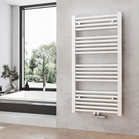 Heilmetz Sèche-Serviettes de plomberie, Radiateur Porte-Serviettes 100 x 50 cm Blanc 427W Seche Serviette eau Chaude